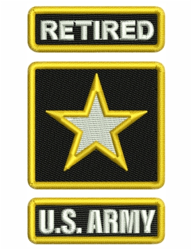 Retired US Army Embroidery Design