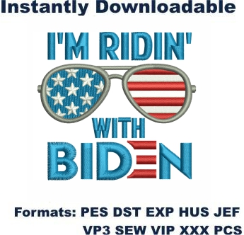 Ridin With Biden Embroidery Designs