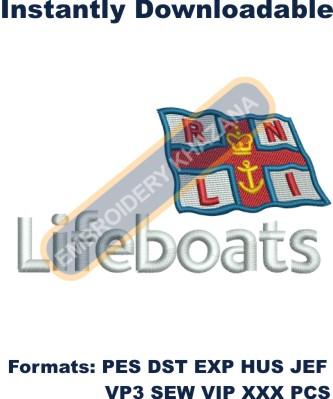Rnli Lifeboats Logo Embroidery Design