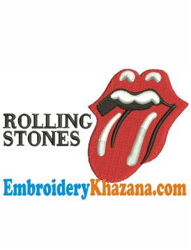 Rolling Stones Logo Embroidery Design