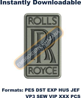 Rolls Royce Cars Logo Embroidery Design