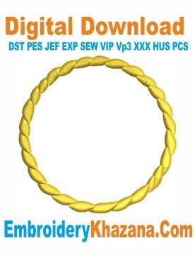 Rope Frame Circle Embroidery Design