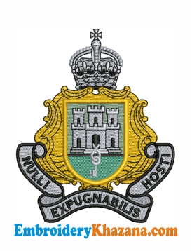 Royal Gibraltar Regiment Logo Embroidery Design