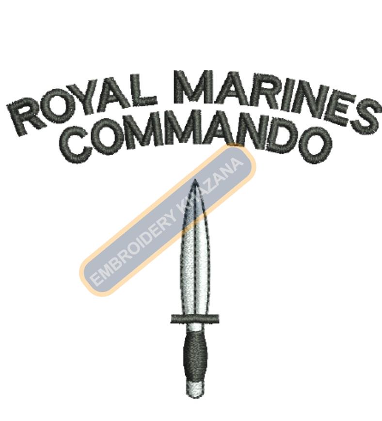 Royal Marines Commando Badge Embroidery Design