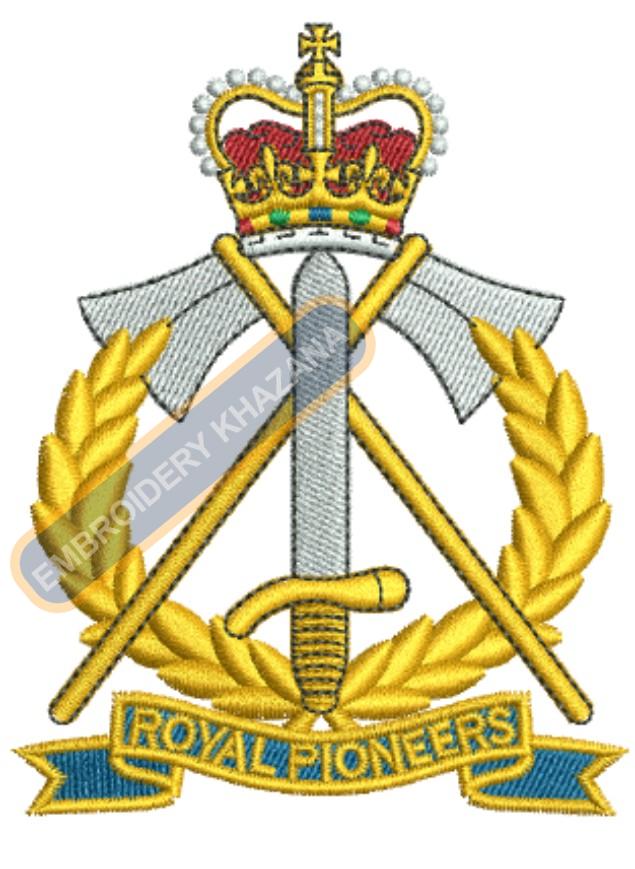 Royal Pioneer Corps Badge Embroidery Design