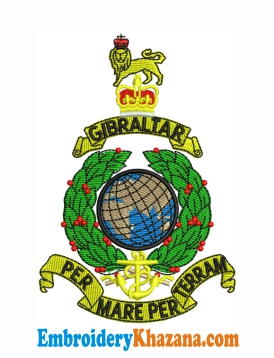 Royal Marines Crest Embroidery Design
