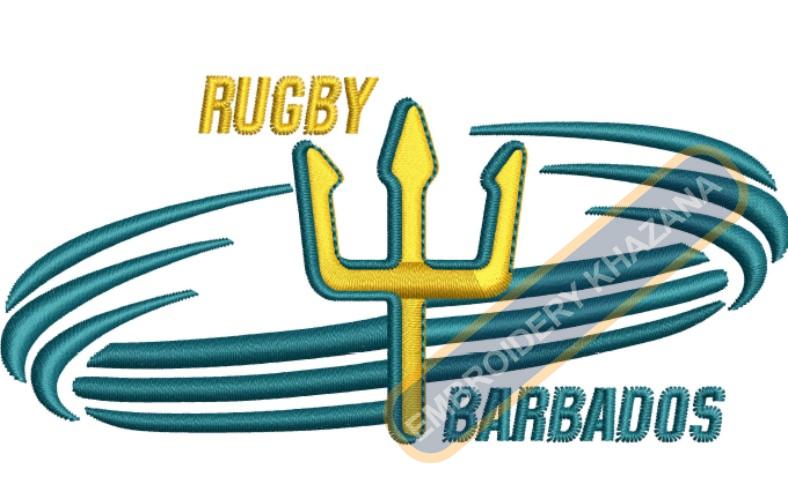 Rugby Barbados Embroidery Design