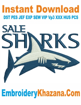 Sale Sharks Logo Embroidery Design