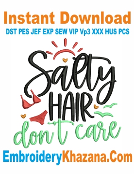 Salty Hair Embroidery Design