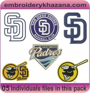 San Diego Padres Logo Embroidery Designs Bundle
