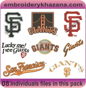 San Francisco Giants Embroidery Designs Bundle