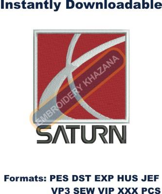 Saturn Car Logo embroidery design