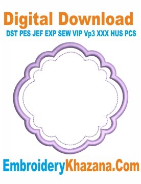 Scalloped Frame Applique Embroidery Design