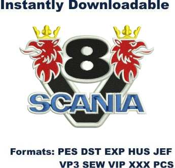 Scania V8 embroidery design