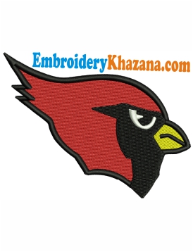 School Mascot Cardinal Embroidery Design