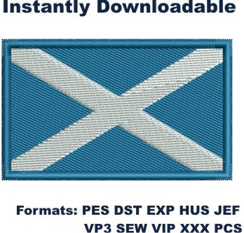 Scotland Scottish Flag Embroidery Design