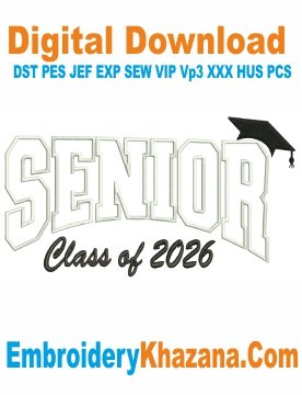 Senior 2026 Cap Embroidery Design