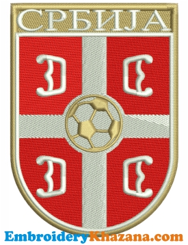 Serbia Football Logo Embroidery Design