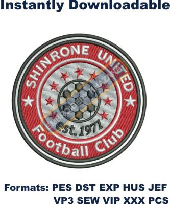 Shinrone United Football Logo Embroidery Design