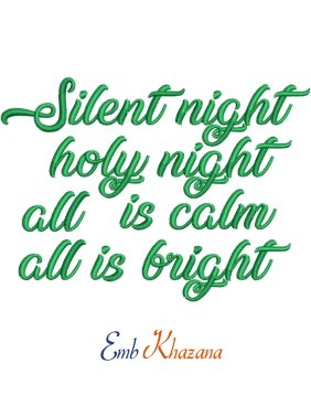 Silent Night Christmas Song Embroidery Designs