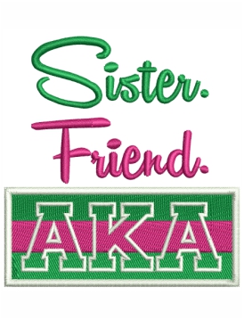 Alpha Kappa Alpha Sister Friends Embroidery Design