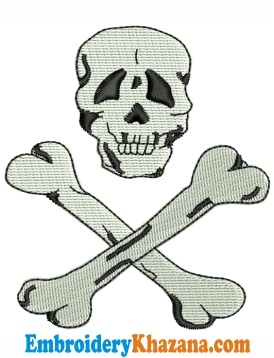 Skull With Crossbones Embroidery Design