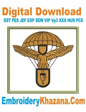 Slovakia Airborne Wings Embroidery Design