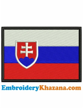 Slovakia Flag Embroidery Design