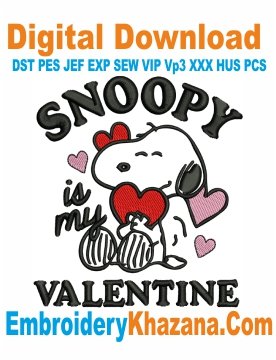 Snoopy Valentine Embroidery Design