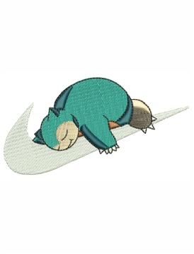 Snorlax Pokemon Nike Embroidery Design