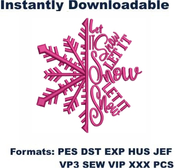 Let It Snow Embroidery Designs