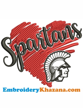 Spartans Mascot Embroidery Design