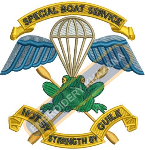 Special Boat Service Crest Embroidery Design