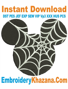 Spider Web Mickey Mouse Embroidery Design