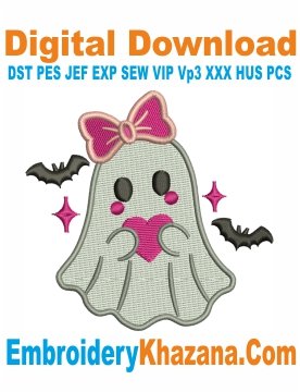 Spooky Ghost Girl Embroidery Patterns