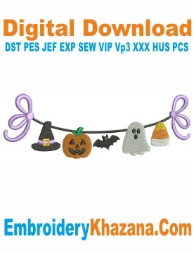 Spooky Season Necklace Embroidery Design