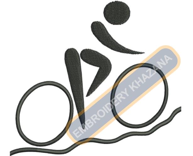 Sports Cycle Embroidery Design