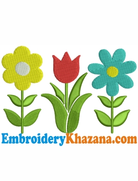 Spring Flower Embroidery Design