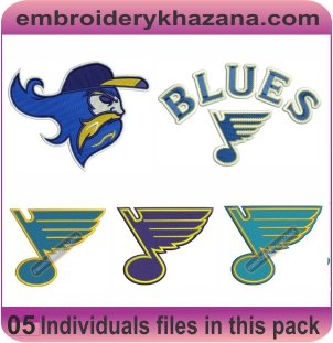 St Louis Blues Logo Embroidery Designs Bundle