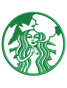 Starbucks Weed Embroidery Design