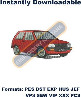 Starlet Car Embroidery Design