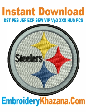 Steelers Logo Cap Embroidery Design