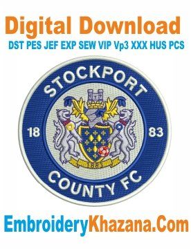 Stockport County Fc Embroidery Design