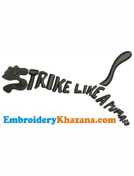 Strike Like a Puma Embroidery Design