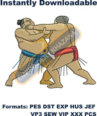 Sumo Fighters Embroidery Design
