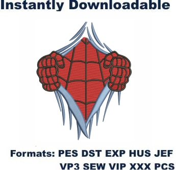 Spiderman Ripped Embroidery Design