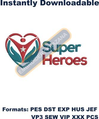 Super Heroes embroidery design