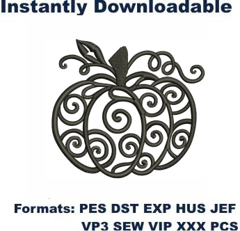 Swirly Pumpkin Embroidery Designs