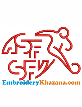 Switzerland National Football Team Logo Embroidery Design