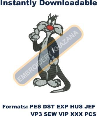 Sylvester Cat Embroidery Design